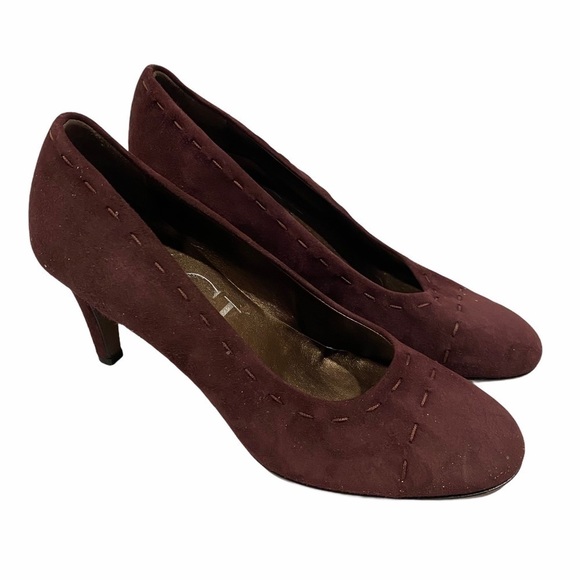 AGL (Attilio Giusti Leombruni)burgundy suede heel - Picture 1 of 11